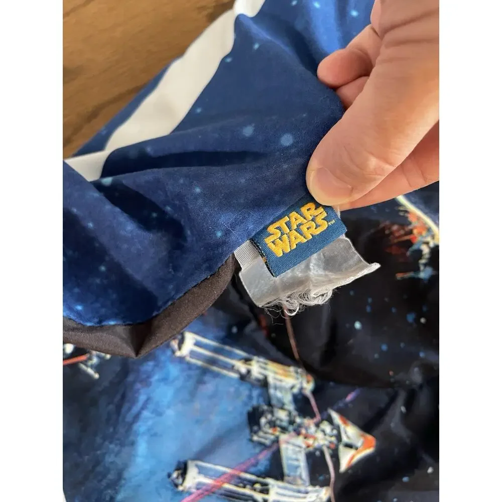 Vintage Star Wars Classic Logo Blue Twin Comforter Double Sided 84” X 67”